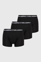 Boxerky Karl Lagerfeld 3-pak pletenina čierna 211M2102
