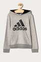adidas Bluza dziecięca GN4019 z kapturem szary GN4019