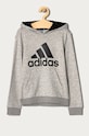 adidas Bluza dziecięca GN4019 z kapturem szary GN4019