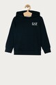 EA7 Emporio Armani - Dětská bavlněná mikina 104-164 cm s kapucí námořnická modř 3KBM52.BJ05Z