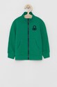 Dětská bavlněná mikina United Colors of Benetton bez kapuce zelená 3J68C5196.82.100