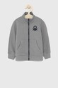 Dětská bavlněná mikina United Colors of Benetton bez kapuce šedá 3J68C5196.110.170