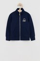 Dětská bavlněná mikina United Colors of Benetton bez kapuce námořnická modř 3J68C5196.110.170