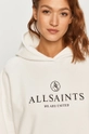 biały AllSaints - Bluza bawełniana UNITE JEN HOODY