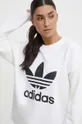 bela adidas Originals bombažni pulover Ženski