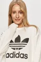 λευκό adidas Originals - Βαμβακερή μπλούζα