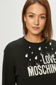 czarny Love Moschino - Bluza bawełniana