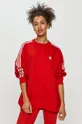 czerwony adidas Originals Bluza bawełniana GN2829 Damski