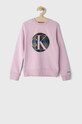Calvin Klein Jeans Bluza bawełniana dziecięca IG0IG00752.4891 nadruk różowy IG0IG00752.4891