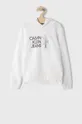 biały Calvin Klein Jeans Bluza bawełniana dziecięca IG0IG00873.4891 Dziewczęcy