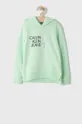 бірюзовий Дитяча бавовняна кофта Calvin Klein Jeans Для дівчаток