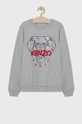 сірий Дитяча бавовняна кофта Kenzo Kids Для дівчаток