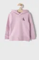 розовый Детская хлопковая кофта Calvin Klein Jeans Детский