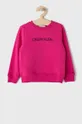 różowy Calvin Klein Jeans Bluza bawełniana dziecięca IU0IU00162.4891 Dziecięcy