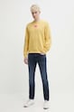 Βαμβακερή μπλούζα HUGO 50447964 κίτρινο AW25