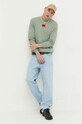 HUGO bluza bawełniana 50447964 zielony AW25