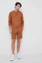 Bavlnená mikina HUGO 50447964 hnedá AW25