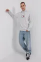 Tommy Jeans - Bavlněná mikina světle šedá