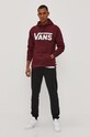 Βαμβακερή μπλούζα Vans VN0A456BK1O1 μπορντό AW22