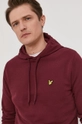 burgundské Bavlnená mikina Lyle & Scott