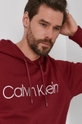 burgundské Bavlnená mikina Calvin Klein