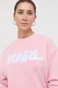 ružová Bavlnená mikina Karl Lagerfeld
