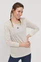 béžová Tričko s dlhým rukávom adidas GN4964 Dámsky