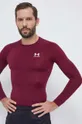 burgundské Tréningové tričko s dlhým rukávom Under Armour Pánsky