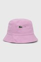 Lacoste kapelusz bawełniany bawełna różowy RK2056