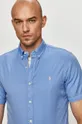 modrá Polo Ralph Lauren - Bavlnená košeľa Pánsky