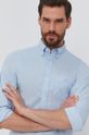 svetlomodrá Bavlnená košeľa Gant Pánsky
