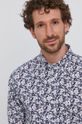tmavomodrá Bavlnená košeľa Tommy Hilfiger Pánsky