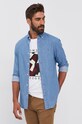 Tommy Hilfiger Koszula bawełniana jeansowa MW0MW17584.4891 niebieski