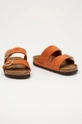 Birkenstock papuci din piele Arizona maro