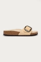 beżowy Birkenstock - Klapki zamszowe Madrid Big Buckle Damski