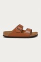Birkenstock slapi de piele Arizona piele maro 1019075