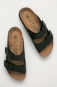 black Birkenstock suede sliders Arizona