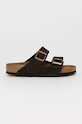 Birkenstock Klapki zamszowe Arizona płaski brązowy 951311.D
