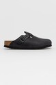 Kožené šľapky Birkenstock Boston iný čierna 59463