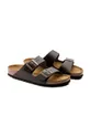 καφέ Δερμάτινες παντόφλες Birkenstock