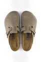 Birkenstock ciabatte slide in camoscio Boston 560773 beige