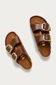 Δερμάτινες παντόφλες Birkenstock Arizona Big Buckle 1011072 καφέ SS21