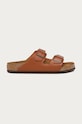 Birkenstock klapki skórzane Arizona brązowy 1019019