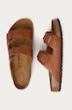 Birkenstock klapki skórzane Arizona brązowy 1019019