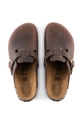 brown Birkenstock leather sliders Boston SFB