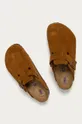 Birkenstock leather sliders Boston <p> Uppers: Suede Inside: Suede Outsole: Synthetic material</p>