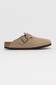 Semišové pantofle Birkenstock Boston Planet friendly béžová 560771