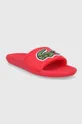 Šľapky Lacoste Croco Slide červená