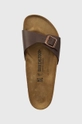 brown Birkenstock sliders Madrid