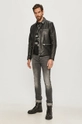 AllSaints - Kurtka skórzana CLAY LEATHER JACKET czarny